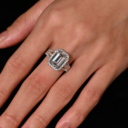 5.09 Carat Emerald Cut D Color Diamond Engagement Ring-Time and Carat