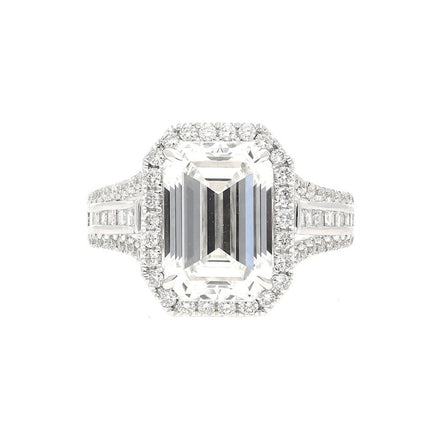 5.09 Carat Emerald Cut D Color Diamond Engagement Ring-Time and Carat