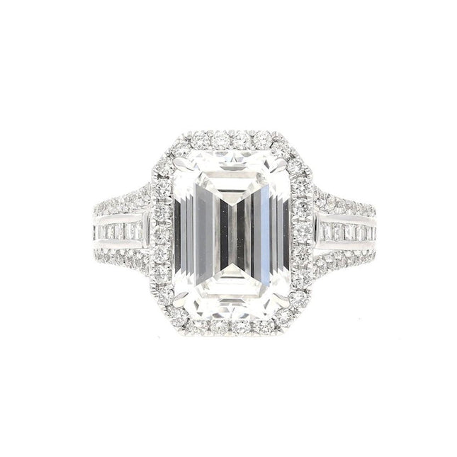 5.09 Carat Emerald Cut D Color Diamond Engagement Ring-Time and Carat
