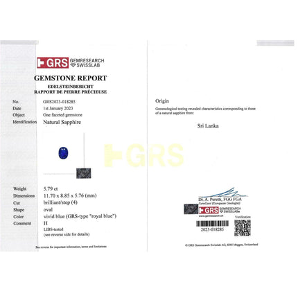 5.79 Carat Oval Royal Blue Sapphire Diamond Halo Ring-Time and Carat