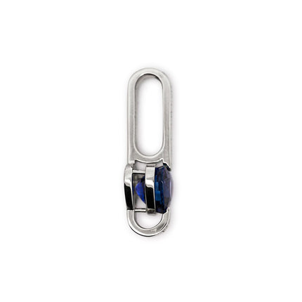 3.50 Carat Heart Cut Sri Lanka Blue Sapphire Diamond Channel Set Bail 18K White Gold Drop Pendant