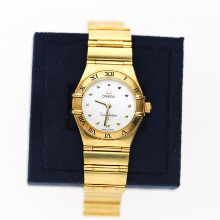 Pre-Owned Omega Constellation My Choice 18K Gold Mother of Pearl Dial Roman Numeral Bezel Ladies Quartz Watch Ref 1161