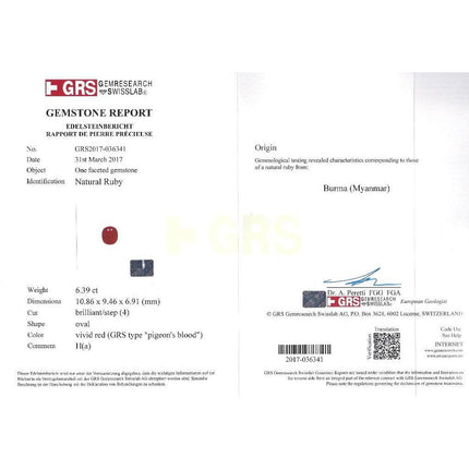 6.39 Carat Oval Brilliant Cut Burma Ruby Pigeon Blood Fancy Diamond Round Diamond Halo Ring 18K White Gold Vivid Red-Time and Carat