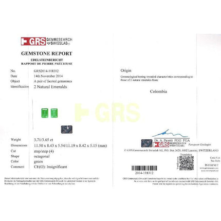 7.36 Carat Colombian Emerald Octagonal Cut Diamond Double Halo Dangle Earrings-Time and Carat