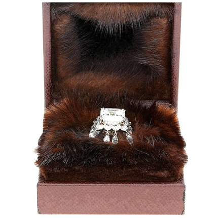 8.03 Carat Emerald Cut G Color VS1 Diamond Briolette Round Diamond Ring-Time and Carat