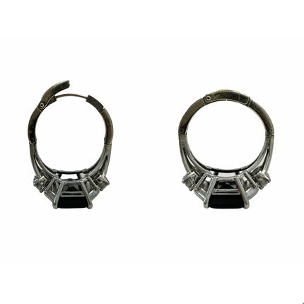 8.56 Carat Emerald Cut Blue Sapphire Trapezoid Diamond Art Deco Ring-Time and Carat