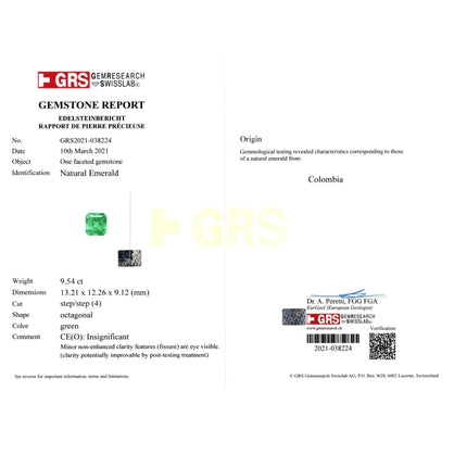 9.54 Carat Emerald Cut Colombian Emerald Round Diamond Mens Halo Ring-Time and Carat