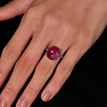 AGL Certified 10.88ct Burma Star Ruby Vintage Platinum Ring