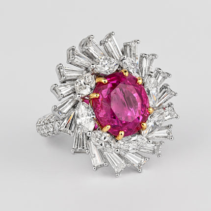 AGL Certified 9.55 Carat No Heat Burma Pink Sapphire Detachable Ring To Pendant
