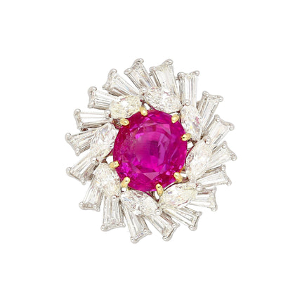 AGL Certified 9.55 Carat No Heat Burma Pink Sapphire Detachable Ring To Pendant