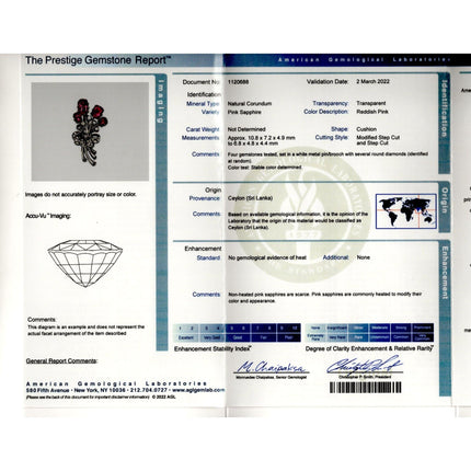 AGL Certified No Heat Ceylon Pink Sapphire and Diamond Platinum Floral Brooch