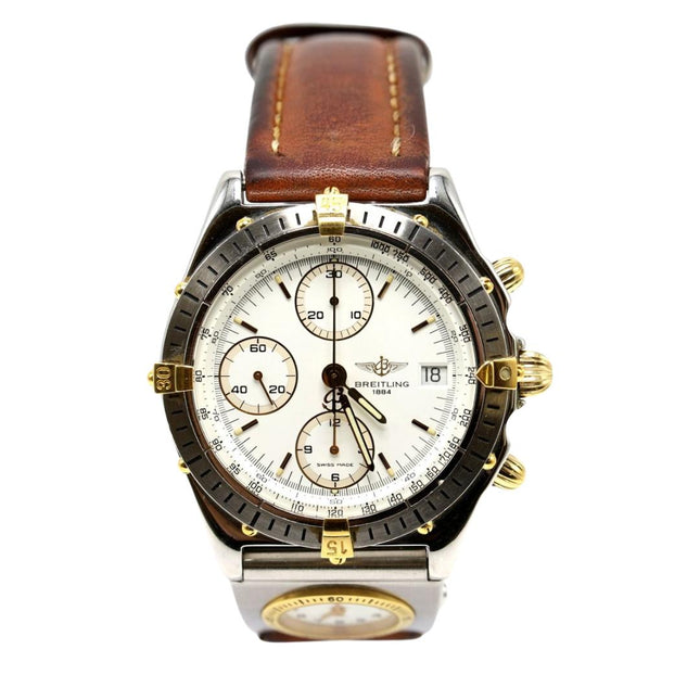 Breitling Chronomat UTC B13048 Two-Face 18k And Steel 39mm Watch-Time and Carat