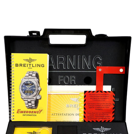 Breitling Emergency E56321 Titanium Black Dial Quartz Transmitter Watch Full Set-Time and Carat