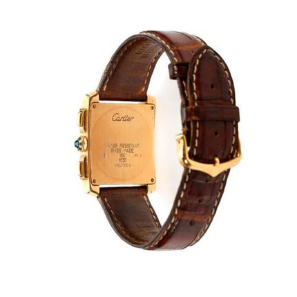 Cartier 18k Gold Tank Francaise Chronograph XL Watch-Time and Carat