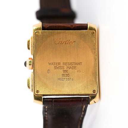 Cartier 18k Gold Tank Francaise Chronograph XL Watch-Time and Carat