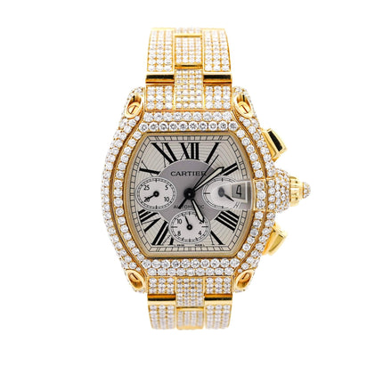 Cartier Roadster XL Chronograph 2619 in 18K Gold Diamond Set Watch