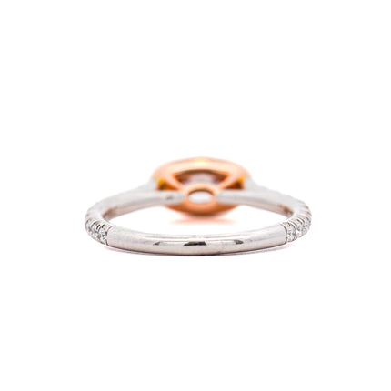 1.10ct Fancy Light Pink Oval Diamond East-West Pavé Ring | GIA