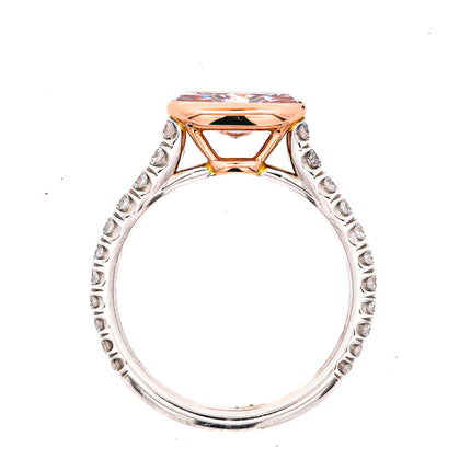 1.10ct Fancy Light Pink Oval Diamond East-West Pavé Ring | GIA