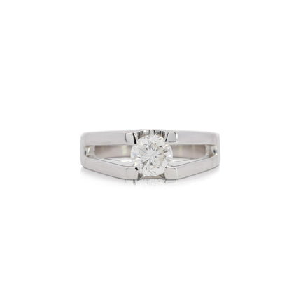 EGL Certified 1.03ct Round Diamond Platinum Solitaire Ring