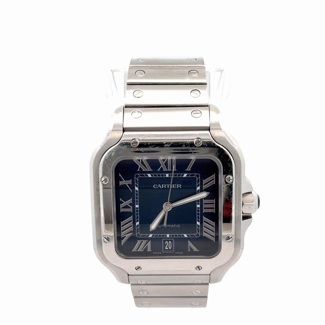 Cartier Santos 4072 Large Blue Roman Dial Full Set