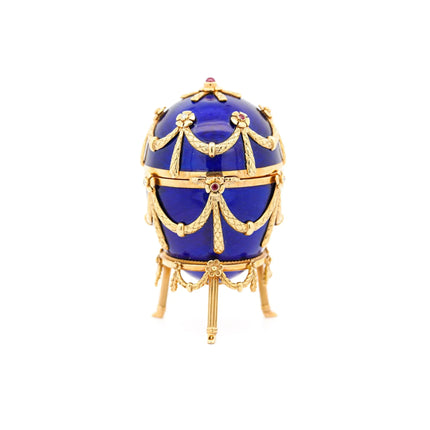 Fabergé Egg Victor Mayer 80/100 Blue Enamel with Original Box & Certified