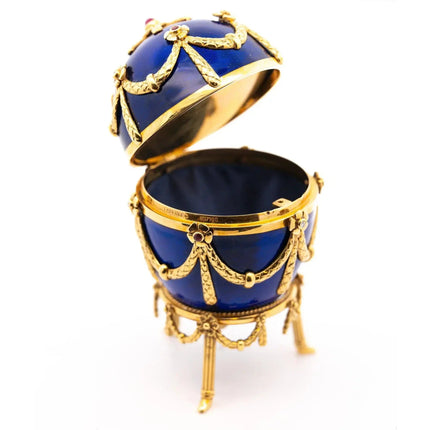 Fabergé Egg Victor Mayer 80/100 Blue Enamel with Original Box & Certified
