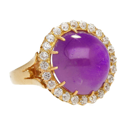 GIA Cert. 14.56 Carat Purple Star Sapphire No Heat Sri Lanka Sunburst Ring