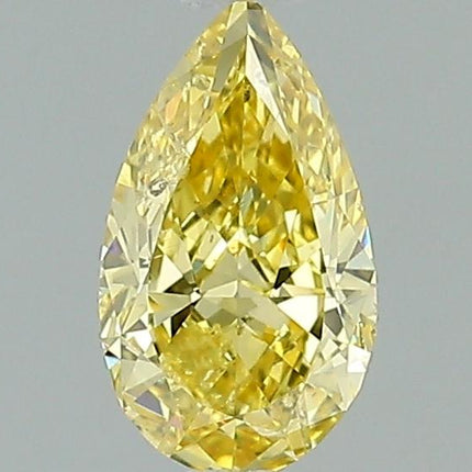 GIA Certified 0.81 Carat Fancy Vivid Yellow Pear Cut Loose Natural Diamond-Time and Carat