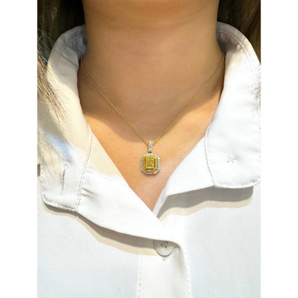 GIA Certified 1.05 Carat Fancy Yellow Diamond Pendant Necklace-Time and Carat