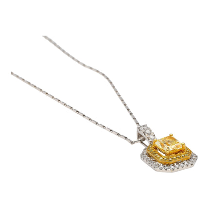 GIA Certified 1.05 Carat Fancy Yellow Diamond Pendant Necklace-Time and Carat