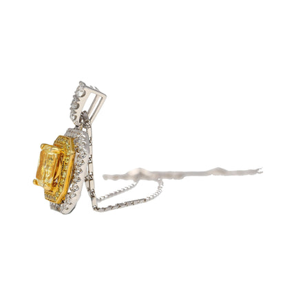 GIA Certified 1.05 Carat Fancy Yellow Diamond Pendant Necklace-Time and Carat