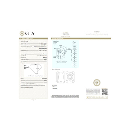 GIA Certified 1.69 Carat Radiant Cut Fancy Brownish Pink Diamond Engagement Ring