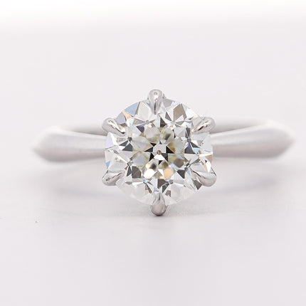 GIA Certified 1.94 Carat Old Euro Cut Diamond I/VS1 White Gold Solitaire Ring-Time and Carat