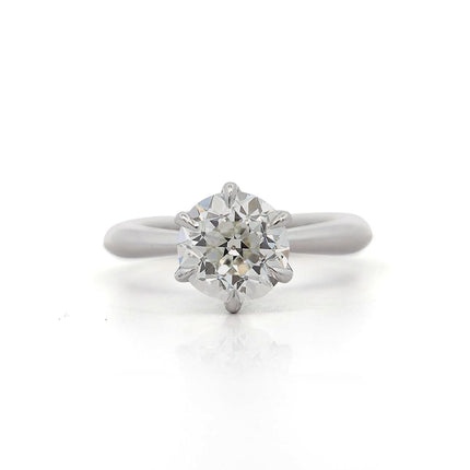 GIA Certified 1.94 Carat Old Euro Cut Diamond I/VS1 White Gold Solitaire Ring-Time and Carat