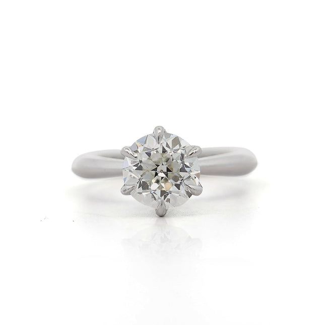 GIA Certified 1.94 Carat Old Euro Cut Diamond I/VS1 White Gold Solitaire Ring-Time and Carat