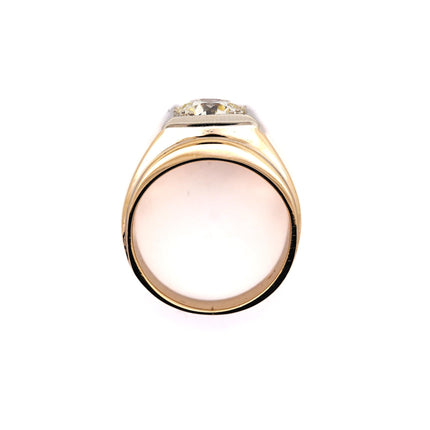 GIA Certified 2 Carat Diamond in 14K Gold Solitaire Men's Ring