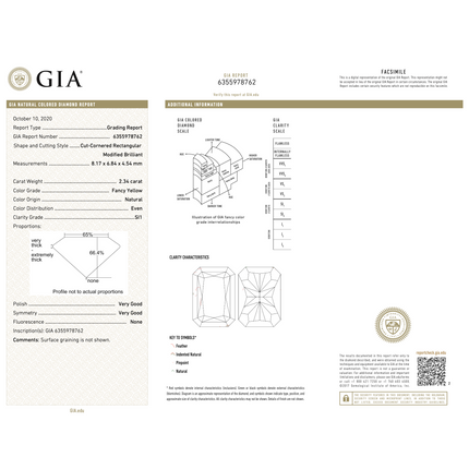 GIA Certified 2.35 Fancy Yellow Diamond Ring With 1.0 CTW Diamond Cluster in 18K White Gold
