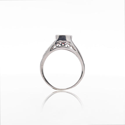 GIA Certified 3 Carat No Heat Red Spinel & Diamond Cocktail Platinum Ring