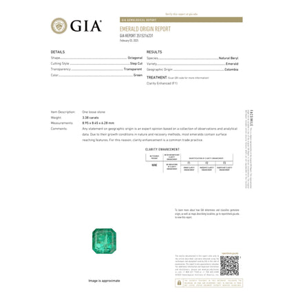GIA Certified 3.38 Carat Colombian Emerald & Diamond Filigree Three Stone Ring