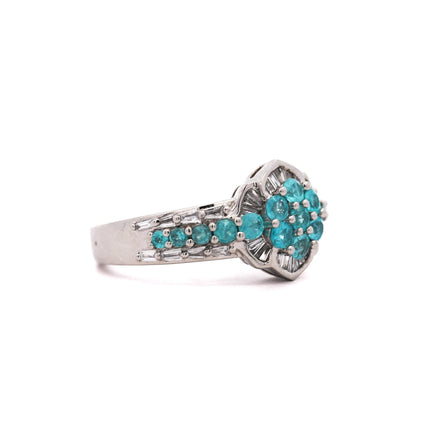 GIA Certified Brazilian Paraiba Tourmaline Cluster Ring