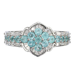 GIA Certified Brazilian Paraiba Tourmaline Cluster Ring