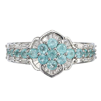 GIA Certified Brazilian Paraiba Tourmaline Cluster Ring