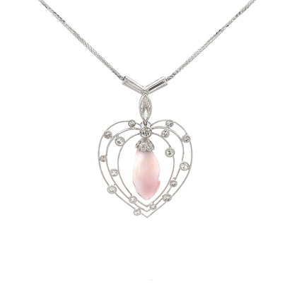 GIA Certified Natural Pink Saltwater Conch Pearl Vintage Necklace