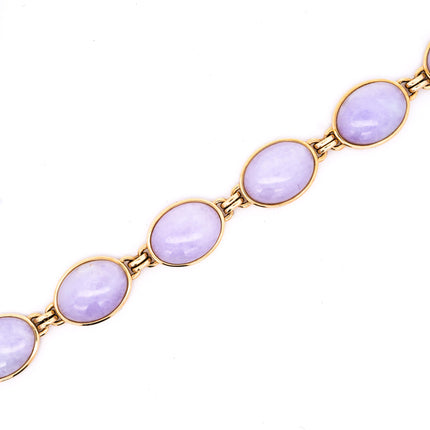 Gump's San Francisco Lavender Jade Link Bracelet and Earring Set