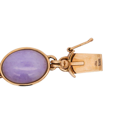 Gump's San Francisco Lavender Jade Link Bracelet and Earring Set