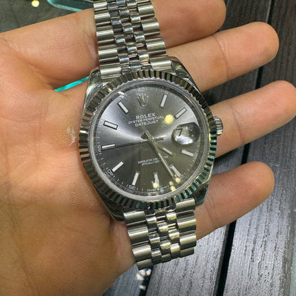 Rolex Datejust Rhodium Stick Dial Fluted Bezel Jubilee Bracelet 126334 Full Set 2021