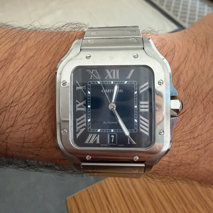 Cartier Santos 4072 Large Blue Roman Dial Full Set