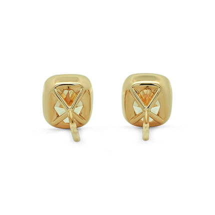 4.03ctw Fancy Yellow Cushion Diamond Stud Earrings | GIA