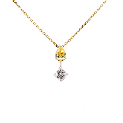 Fancy Intense Yellow Diamond Drop Pendant | GIA