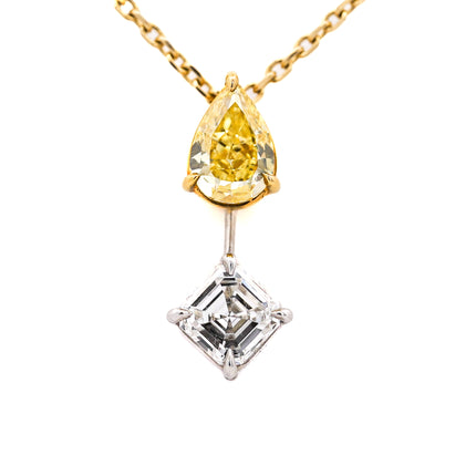 Fancy Intense Yellow Diamond Drop Pendant | GIA